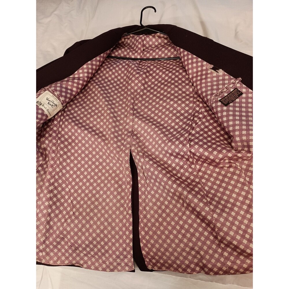 Van Gogh Knit By Brad Dawson Blazer Jacket Size 40L Purple - Picture 8 of 12